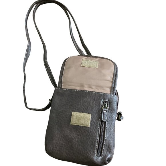 MultiSac Faux Leather Crossbody Micro/Mini Bag/Purse Everest Brown 136D - Picture 3 of 7